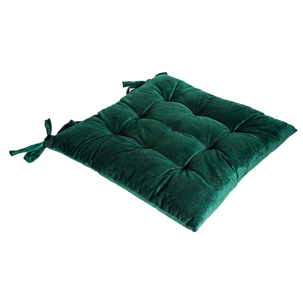 Domus: Velvet Chair Pad; (40x40+3)cm, Green