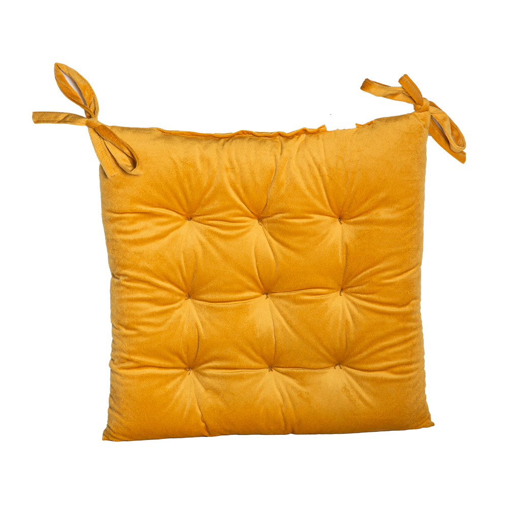 Domus: Velvet Chair Pad; (40×40+3)cm, Yellow 1