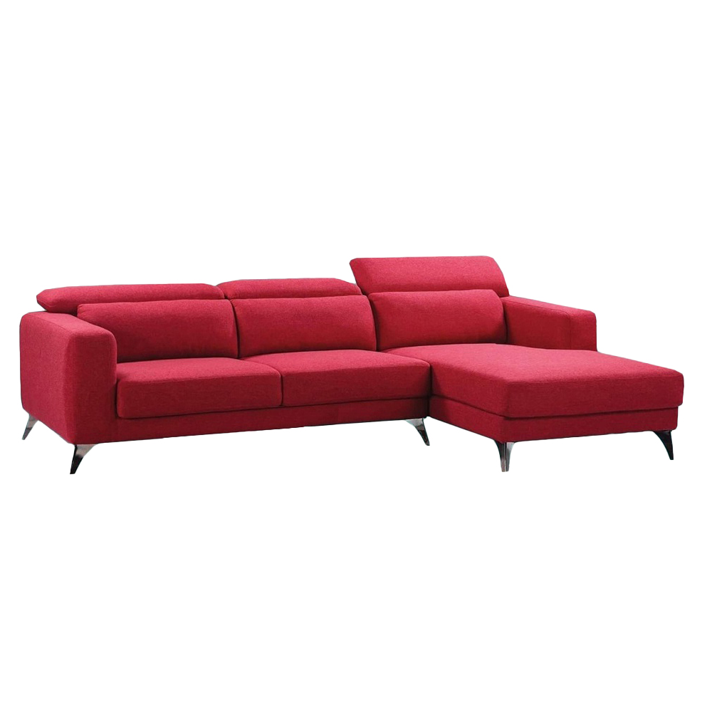 Bono 325 Fabric Corner Sofa + Chaise, Right, Pink 1