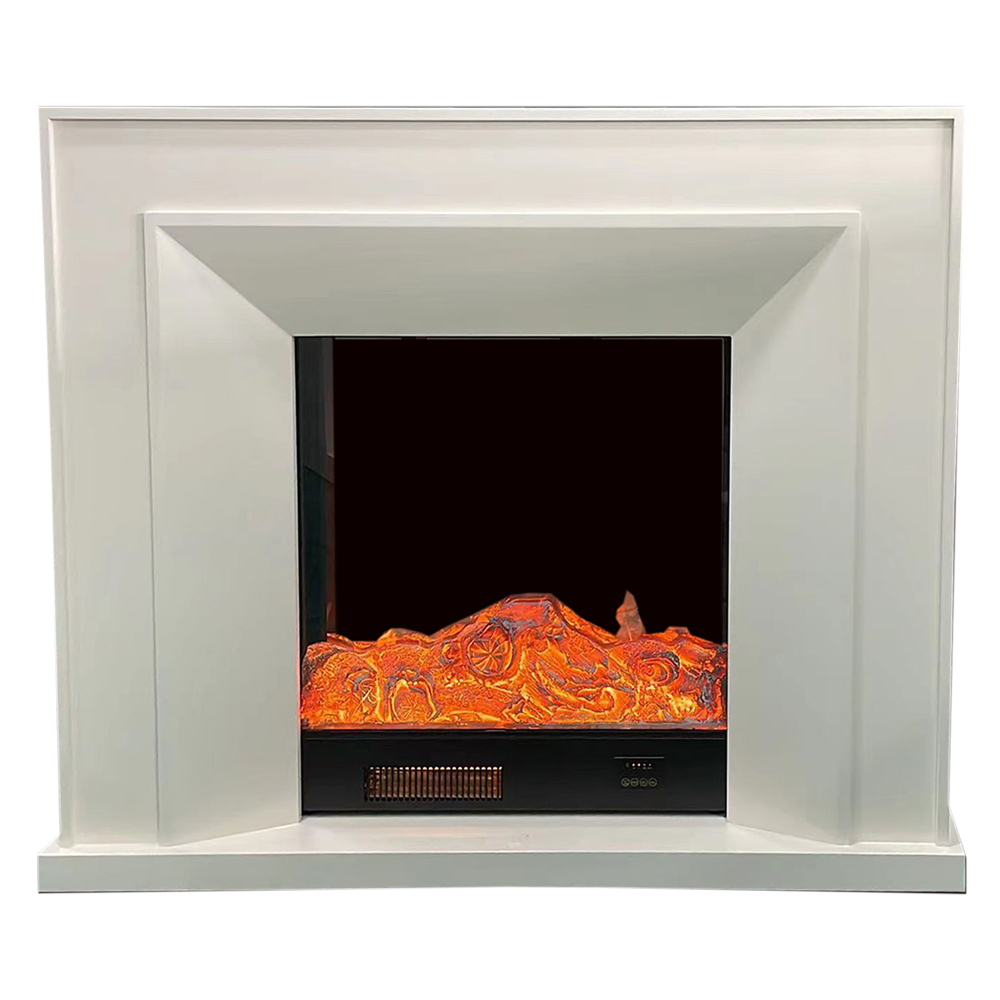 Decorative Fire Place + Heater; (120x32x100)cm, Ivory White 1