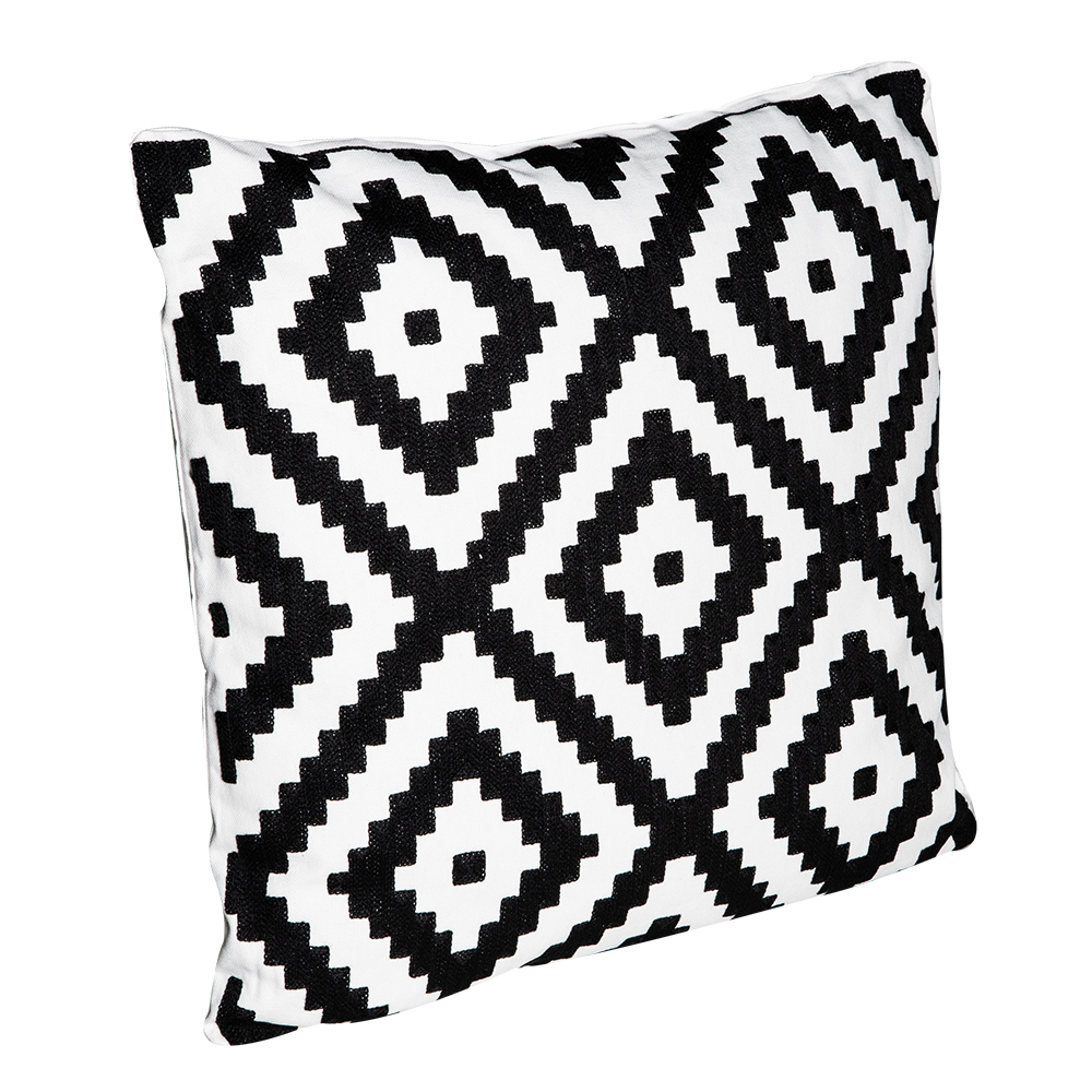 Outdoor Pillow; (45x45)cm, Black/White