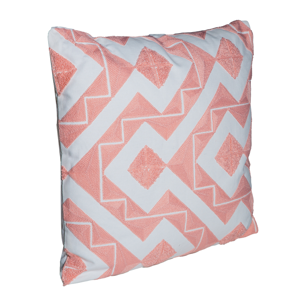 Outdoor Pillow; (45x45)cm, White/Pink