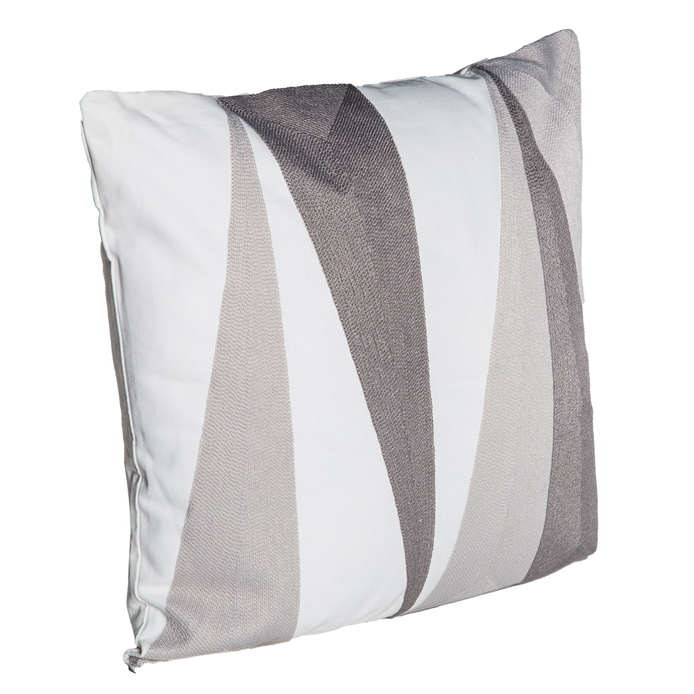 Outdoor Pillow; (45x45)cm, Grey/White