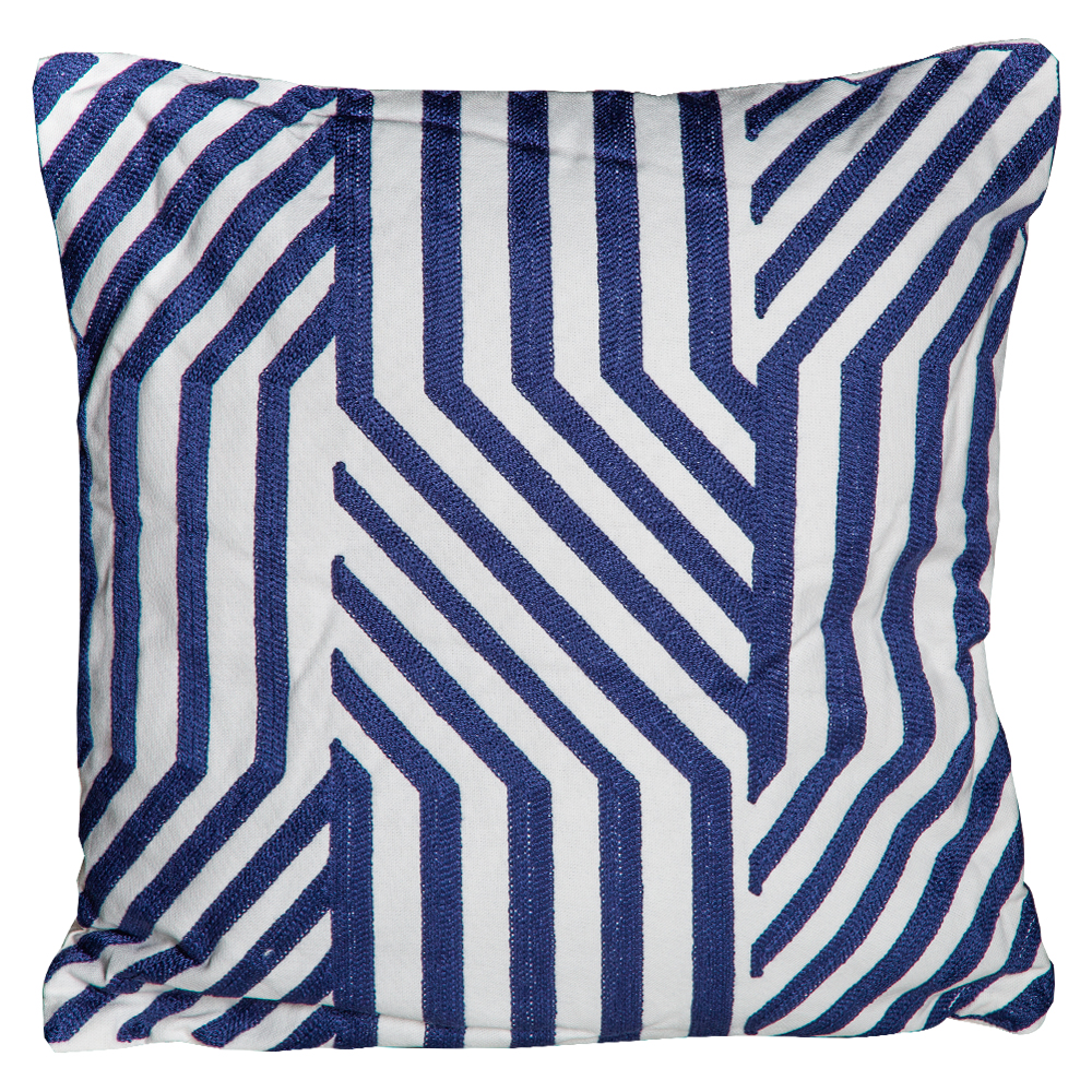 Outdoor Pillow; (45×45)cm, Blue/White 1