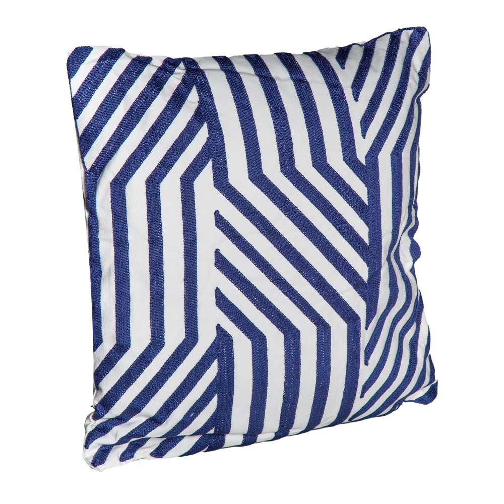 Outdoor Pillow; (45x45)cm, Blue/White