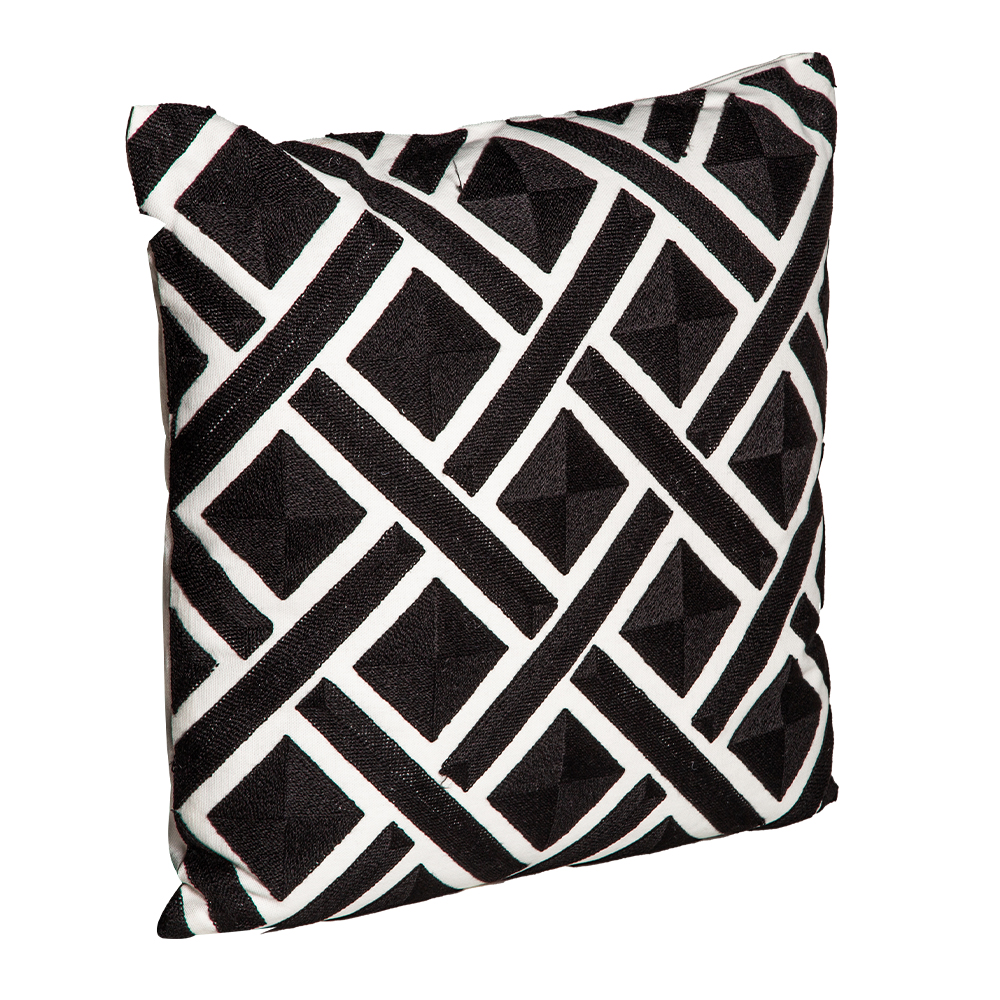 Outdoor Pillow; (45x45)cm, Black/White