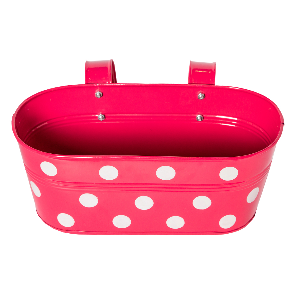 Dotted Railing  Multi Colour Oval Planter,Pink