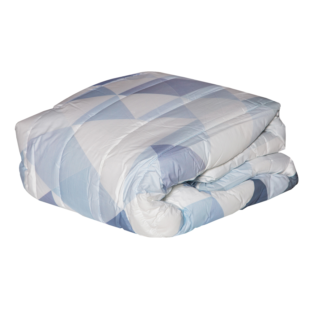 Comforter Set King, Digital 225T: 3pcs, White/Blue 1