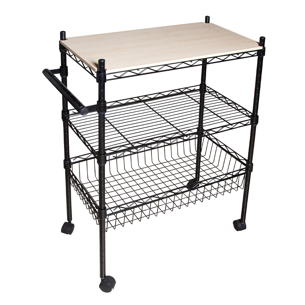 Index: Wirenet 2-Tier Storage Cart; (60x35x83)cm, Black