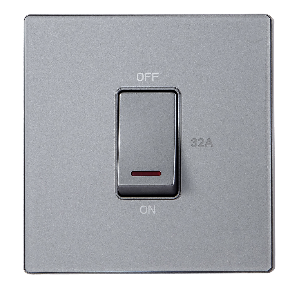 DOMUS; 1 Gang 32A DP Switch, Silver 1