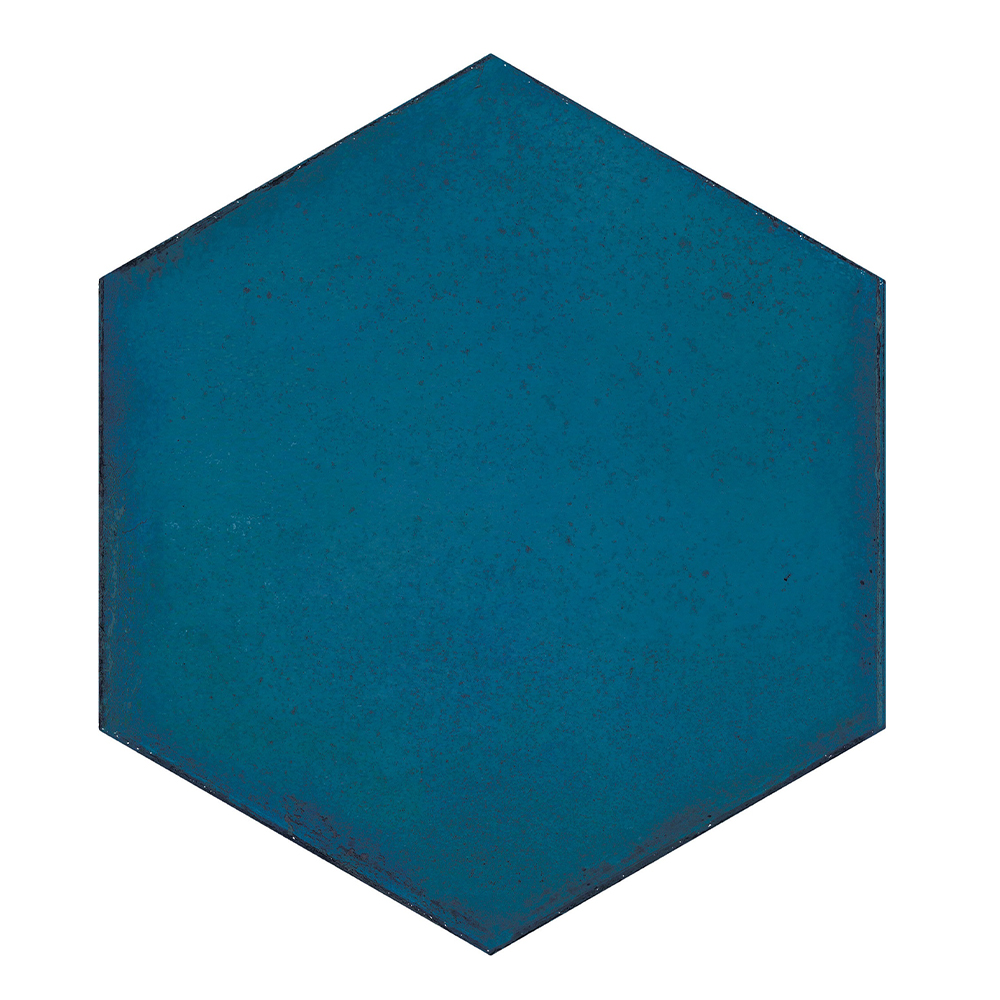 Grace Blue: Matt Porcelain Hexagonal Tile; (13.0×15