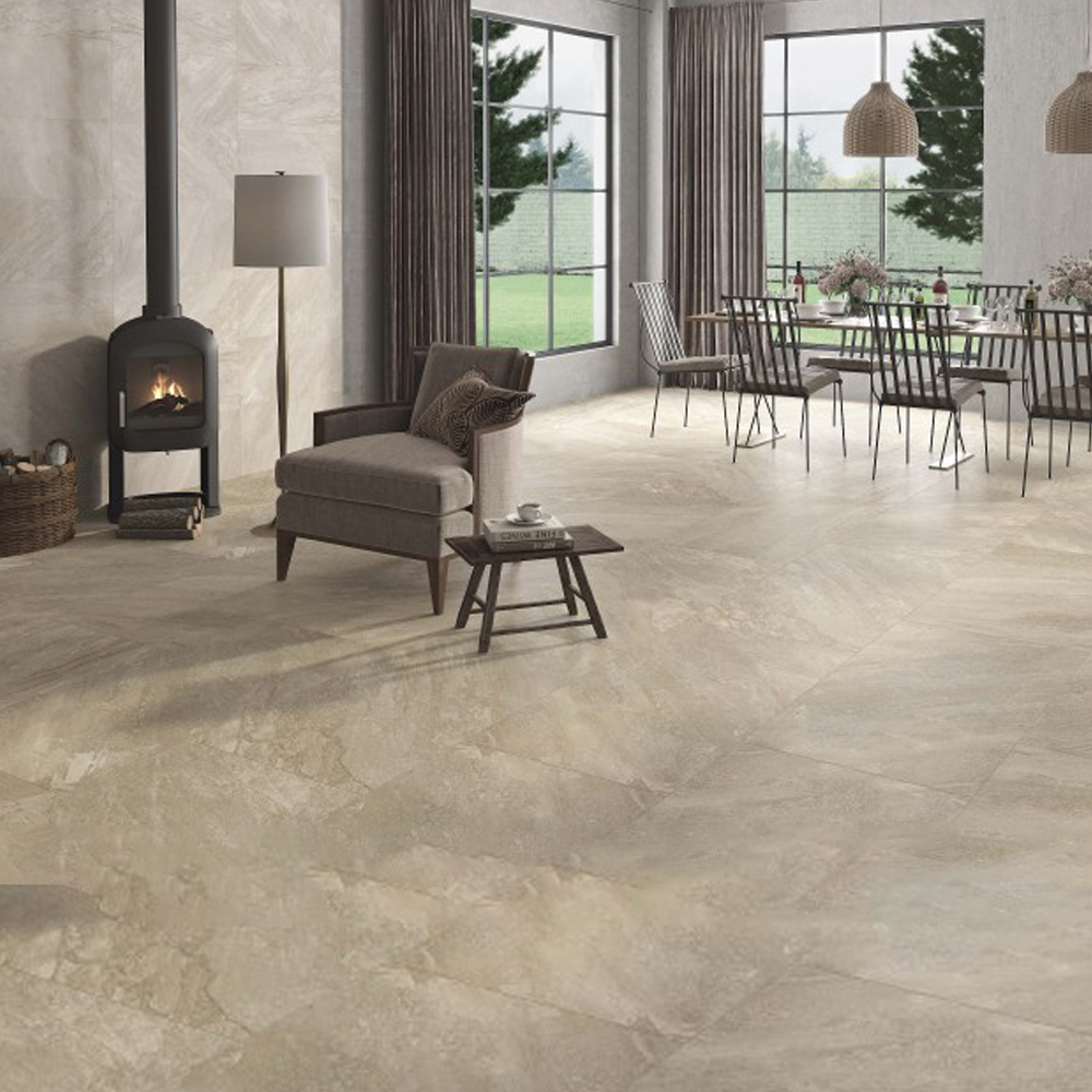 Icaria Ocre: Matt Porcelain Tile; (37.0x75.0)cm, Brown