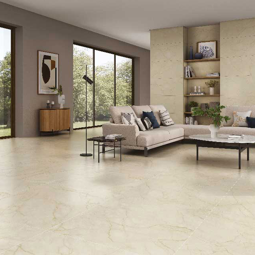 Caryn Cream Sat: Matt Porcelain Tile; (60.0x120.0)cm