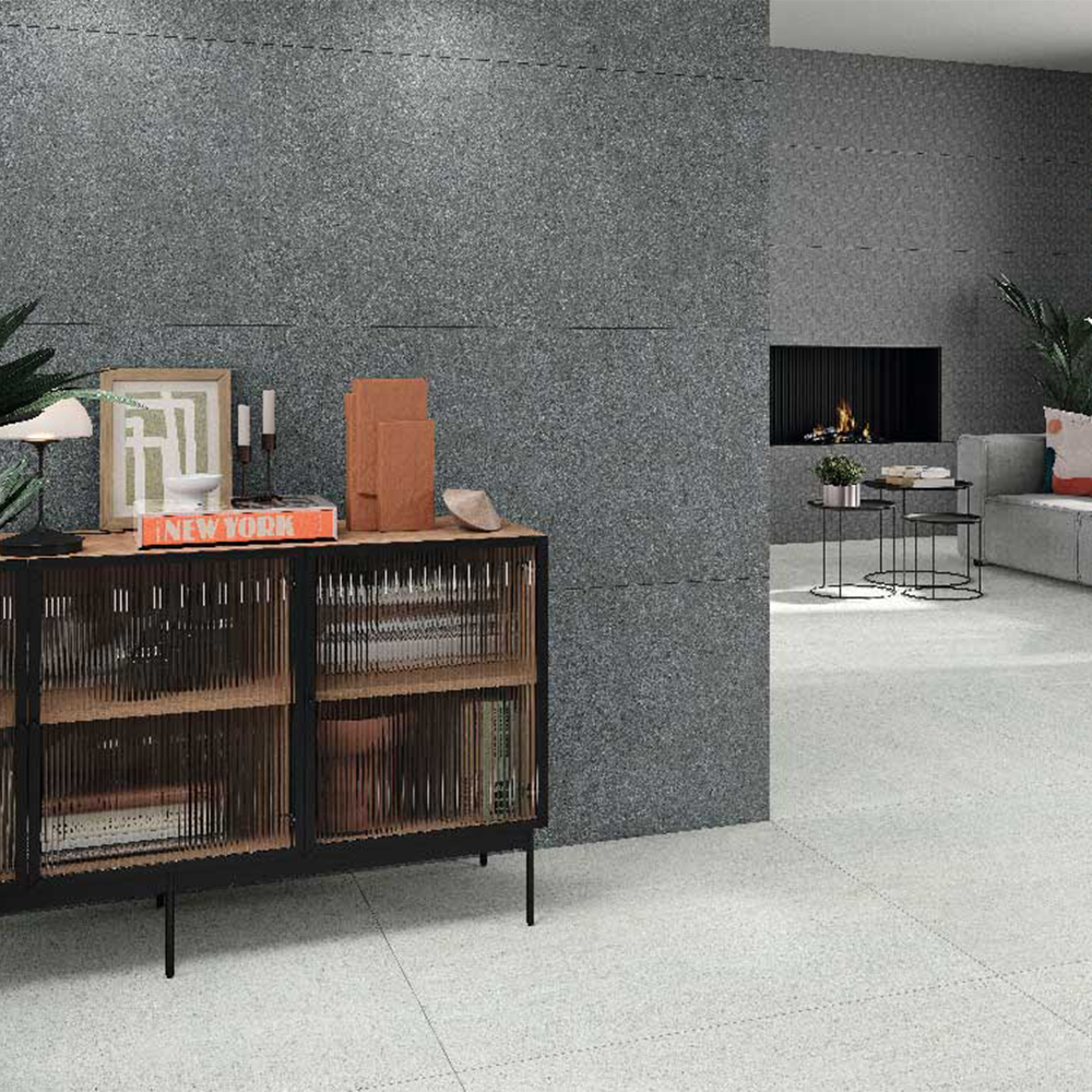 Dama Pearl: Matt Porcelain Decor Tile; (60.0x120.0)cm, Grey