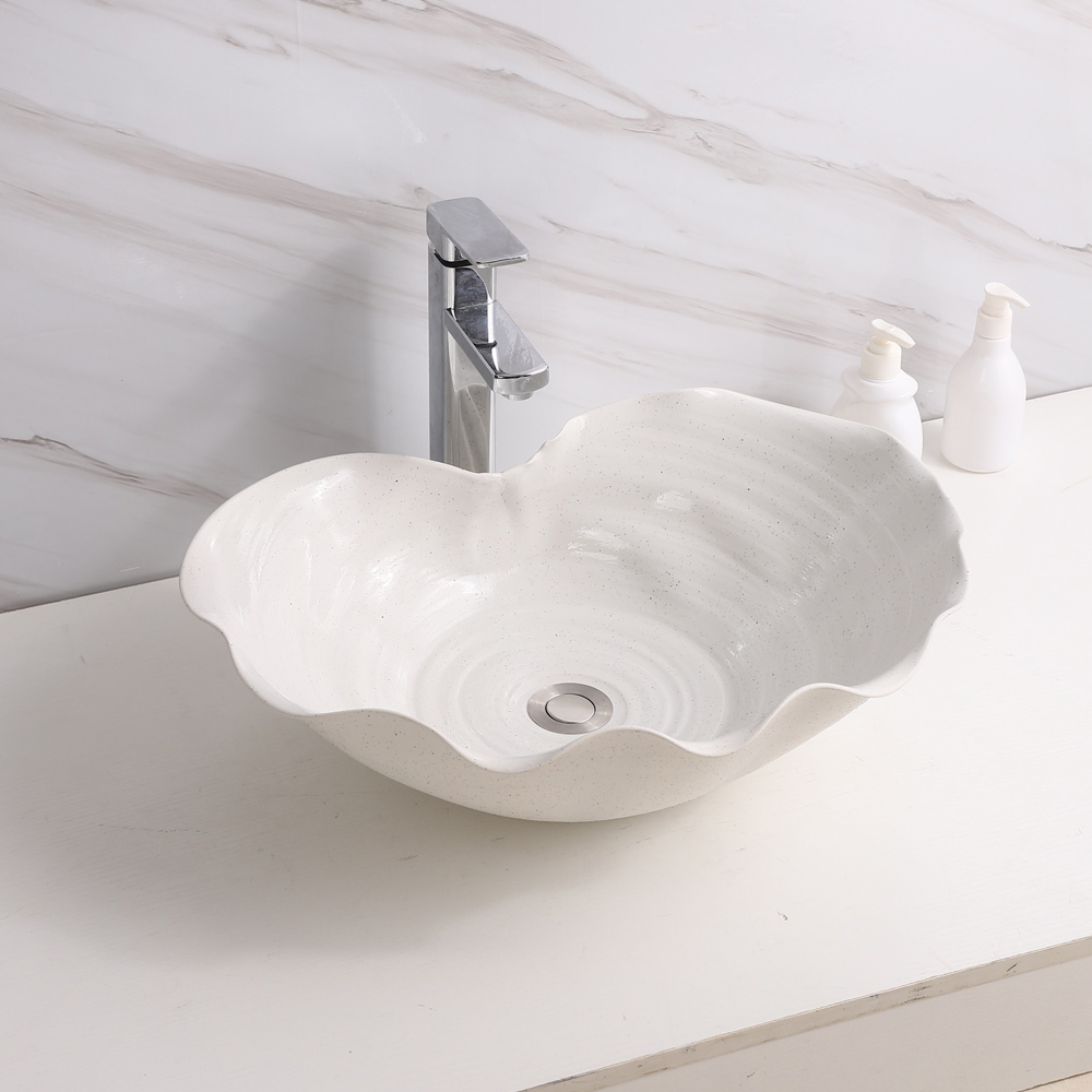 Art-Deco: Washbasin; (54x44x18)cm, White