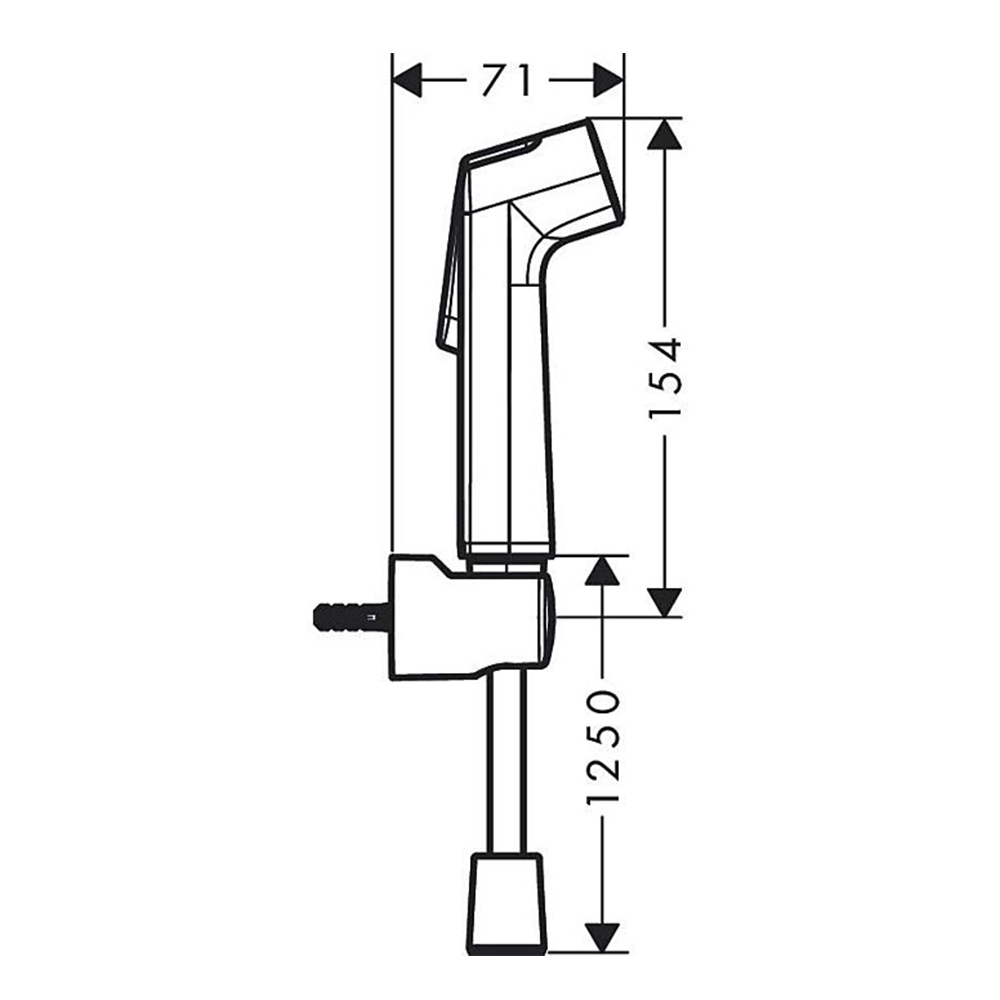 Hansgrohe: Hand Shower Bidette S With Hose, 1.25m & Holder; Chrome Plated