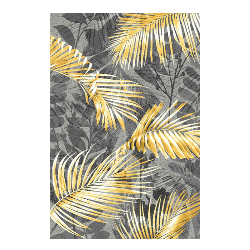 Oriental Weavers: Isla Fern Leaf Pattern Carpet Rug; (200×290)cm, Grey/Yellow 1