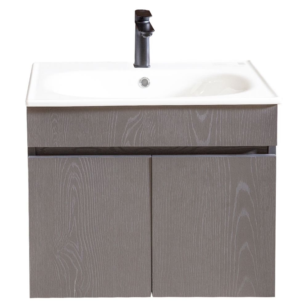 Mitii: Bathroom Furniture Set: Vanity Cabinet with Two Doors + Ceramic Basin; (60x48x47)cm