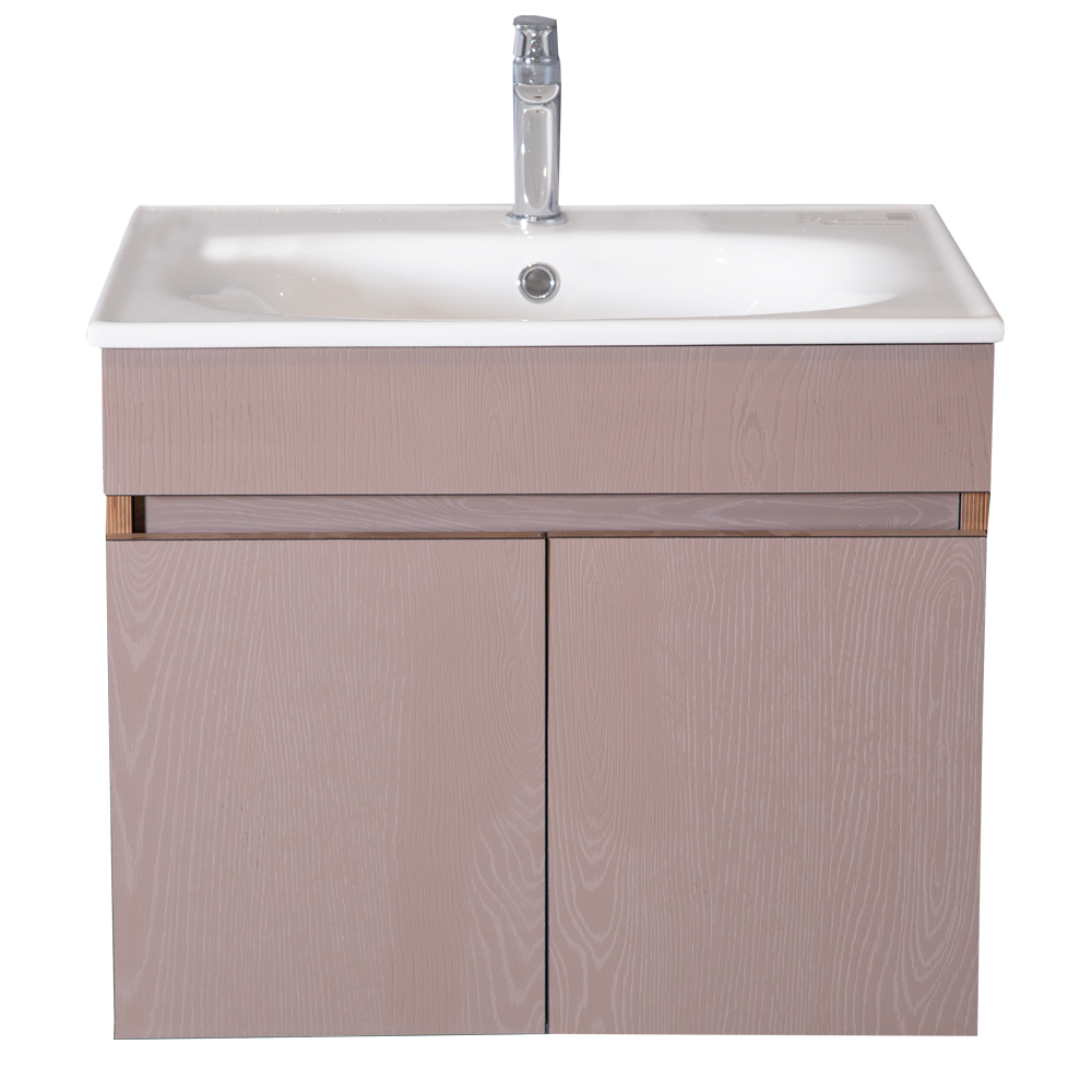 Mitii: Bathroom Furniture Set: Vanity Cabinet with Two Doors + Ceramic Basin; 60x48x47cm