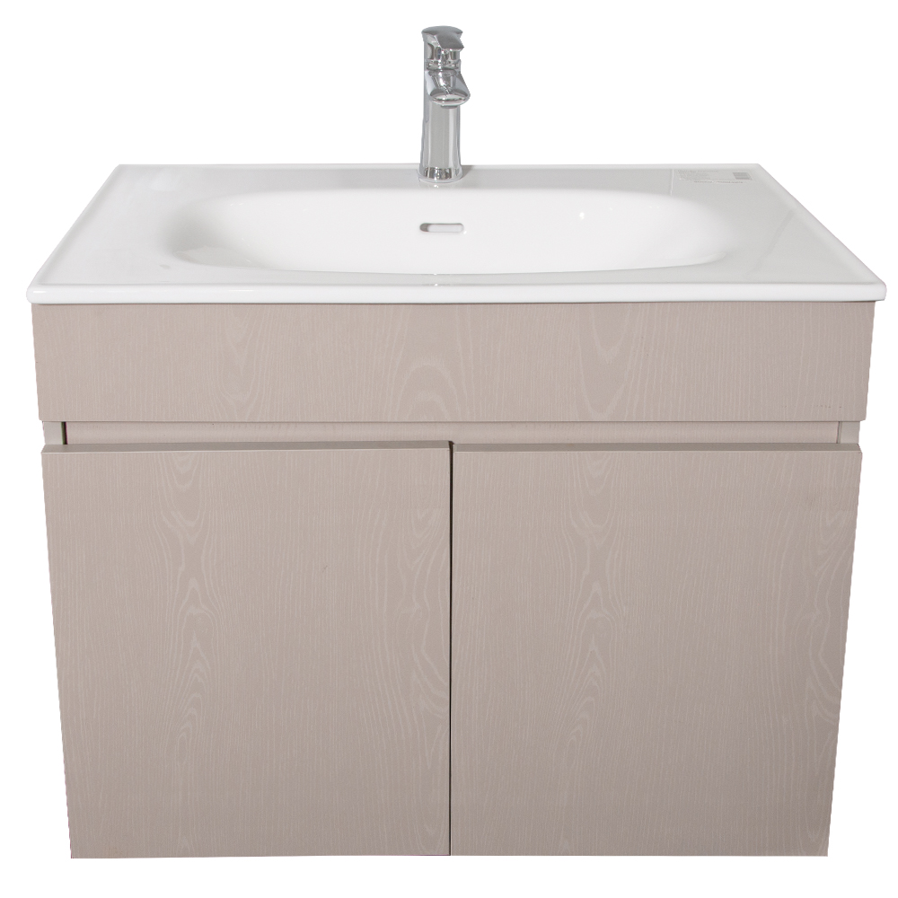 Mitii: Bathroom Furniture Set: Vanity Cabinet with Two Doors + Ceramic Basin; (80x60x47)cm