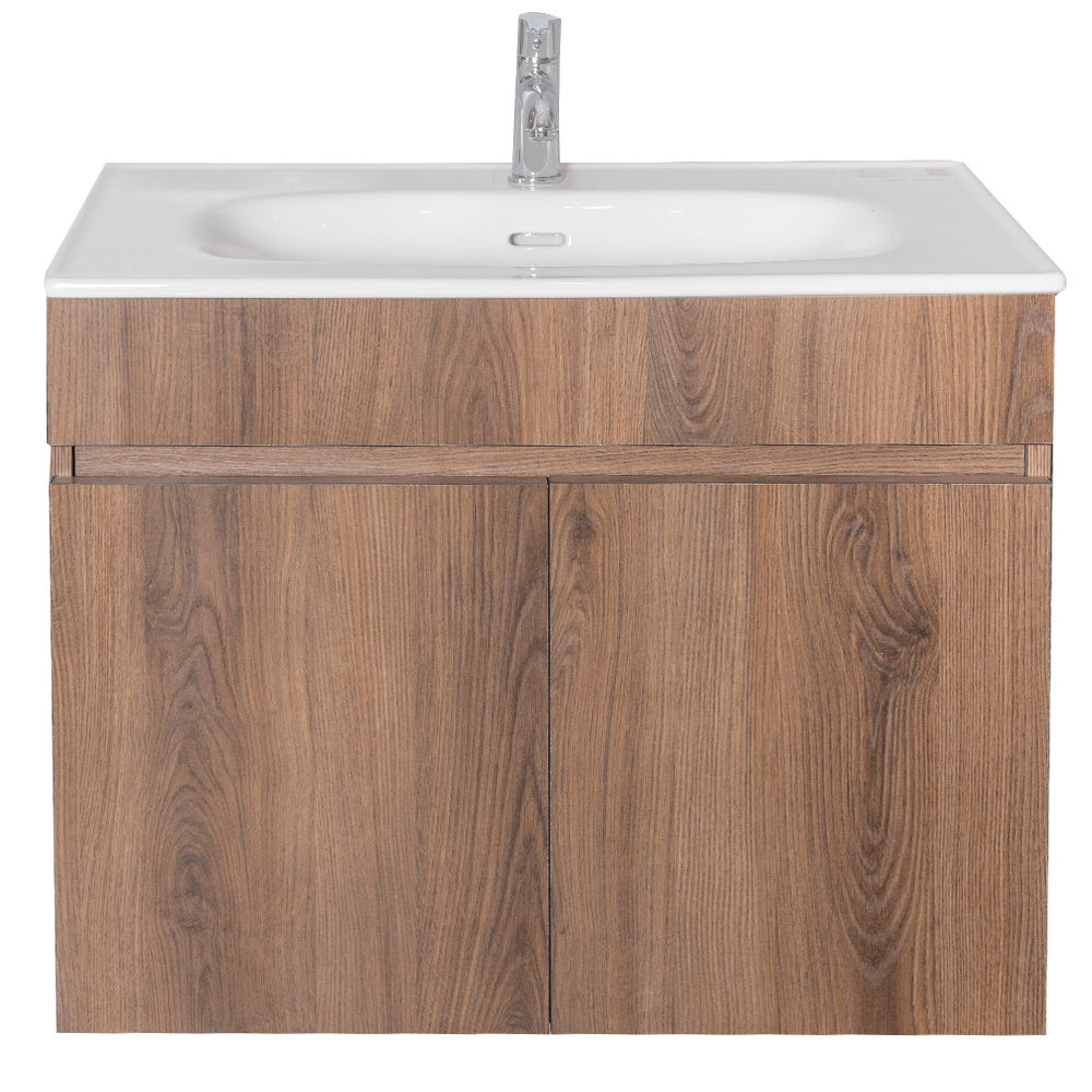 Mitii: Bathroom Furniture Set: Vanity Cabinet with Two Doors + Ceramic Basin; (80x60x47)cm