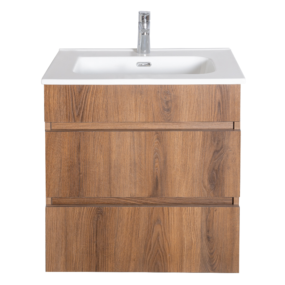 Mitii: Bathroom Furniture Set: Vanity Cabinet with Two Drawers + Ceramic Basin; (60x60x47)cm