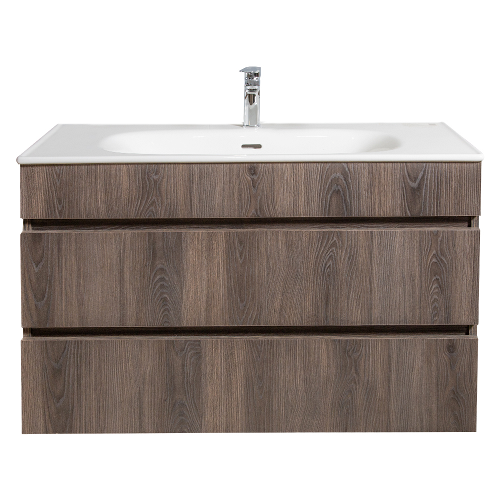 Mitii: Bathroom Furniture Set: Vanity Cabinet with Two Drawers + Ceramic Basin; (100x60x47)cm