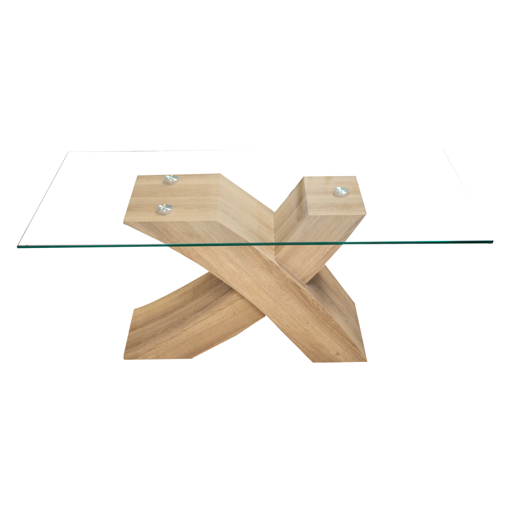 Coffee Table-Glass Top; (110x60x45)cm