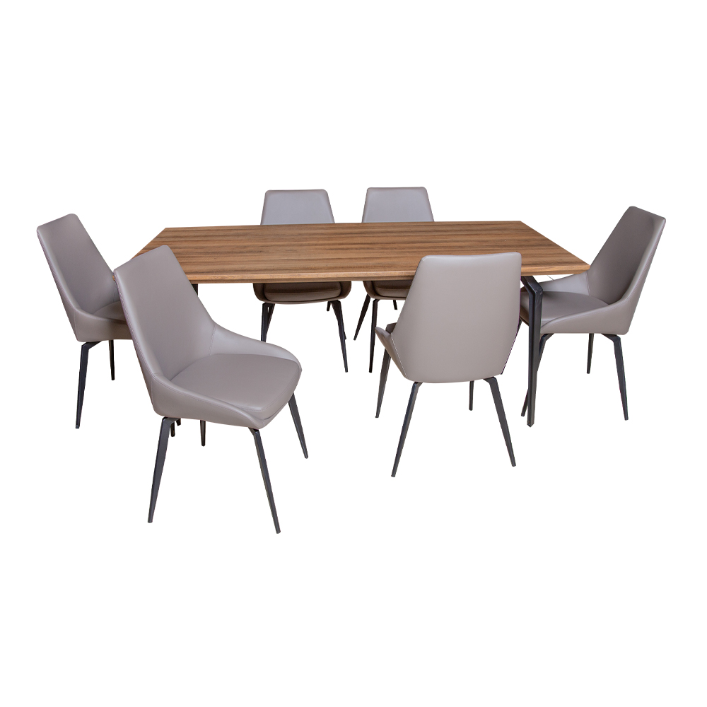 Dining Table; (1.8x0.9M), Brown/Grey