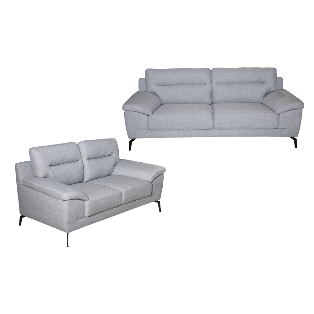 Bono 321 Fabric Sofa; 5-Seater (3+2), Light Grey 1