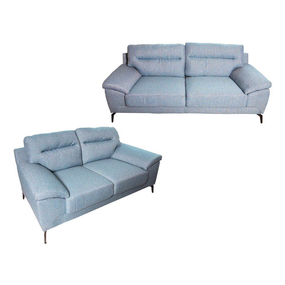 Bono 321 Fabric Sofa; 5-Seater (3+2), Steel Blue 1