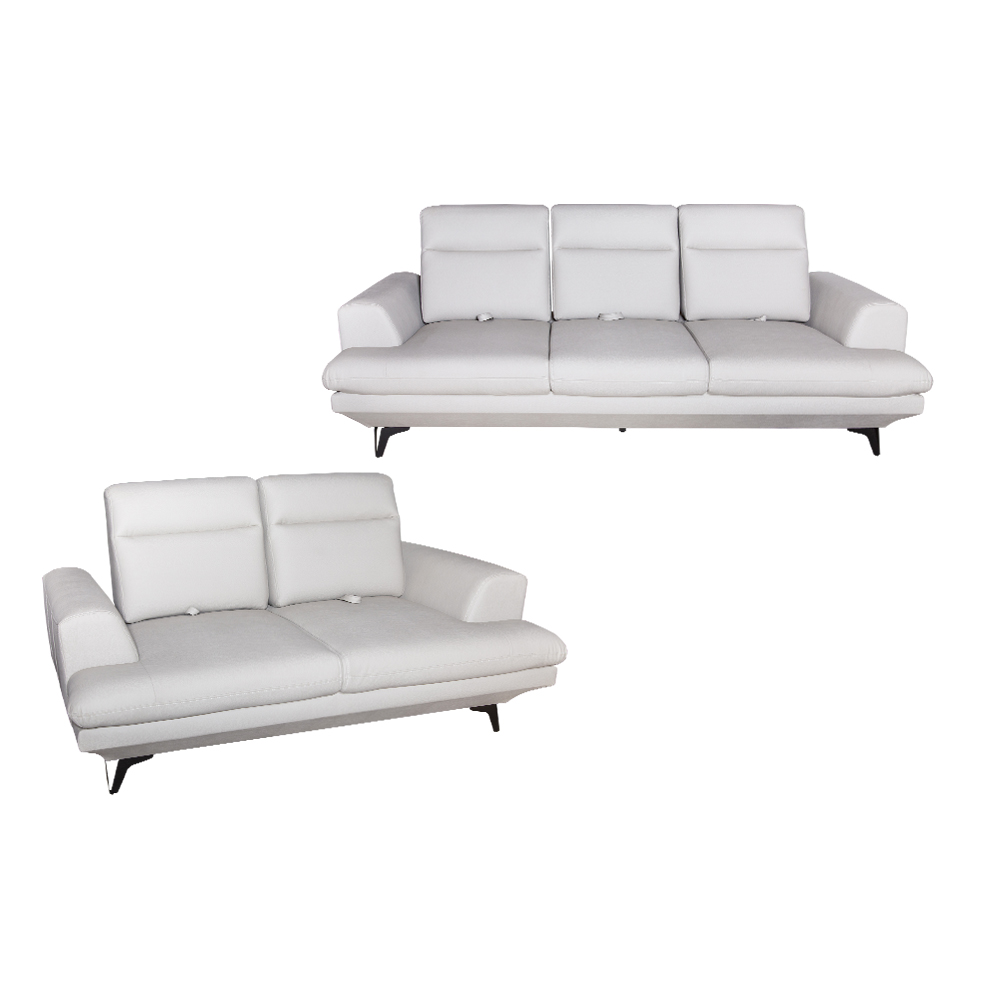 Fabric Sofa Set- 5 Seater (2+3), Ivory/Light Grey 1