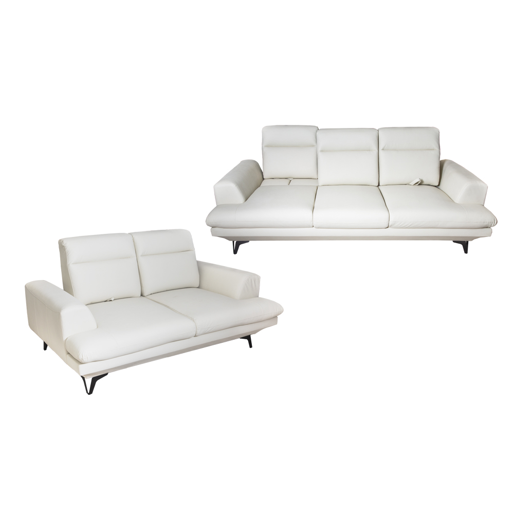 Fabric Sofa Set- 5 Seater (2+3), White 1