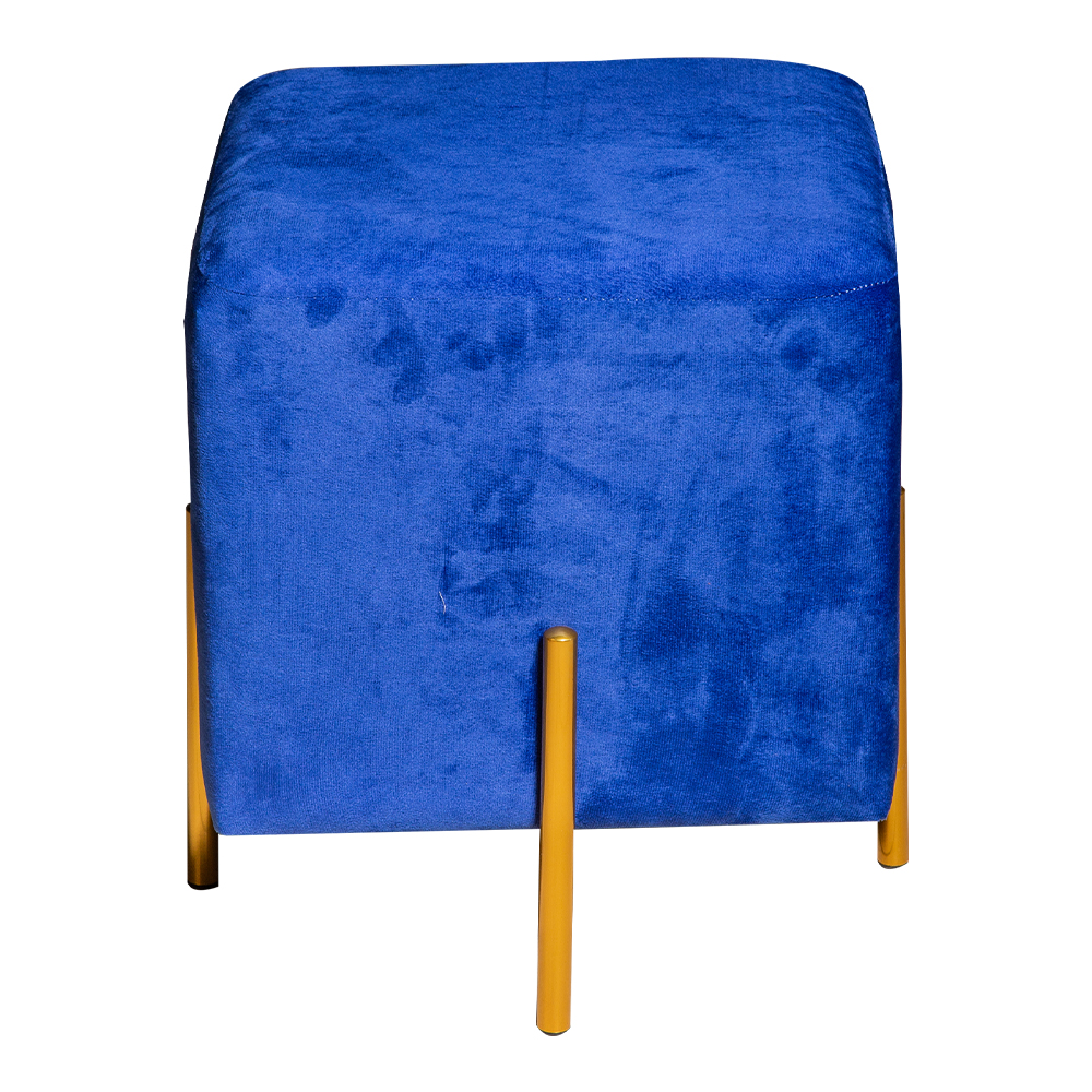 Leisure Square Fabric Pouf With Legs; (40x40x45)cm, Blue