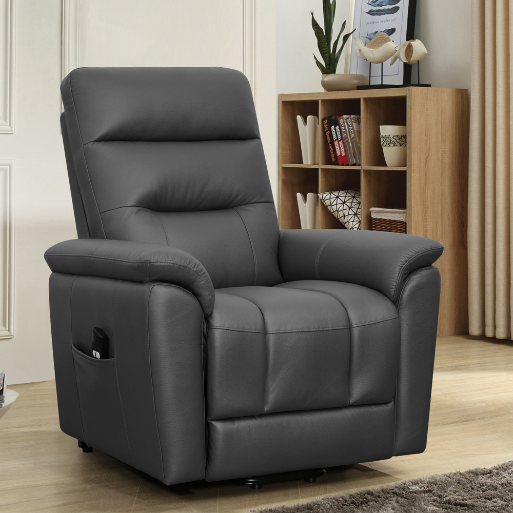 Fabric Recliner Chair-1 Seater; (87x93x107)cm, Black 1