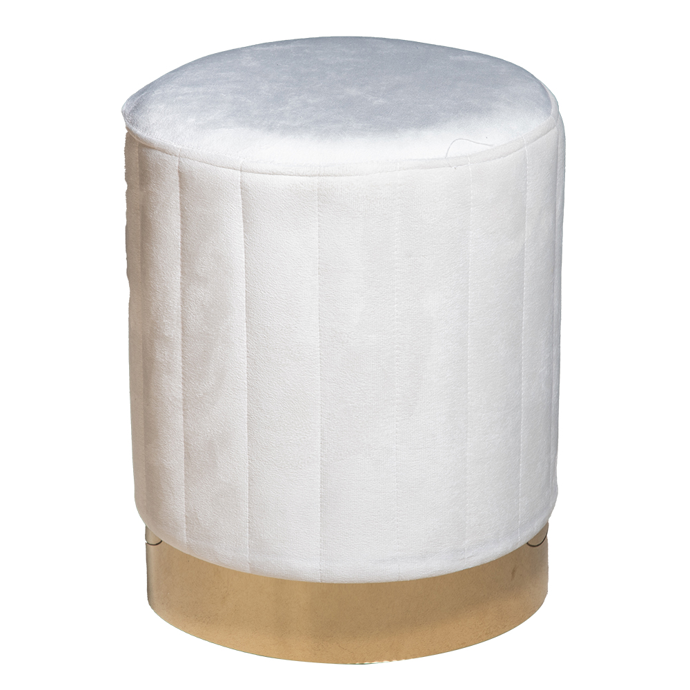 Leisure Fabric Stool; (36x36x42)cm, White 1