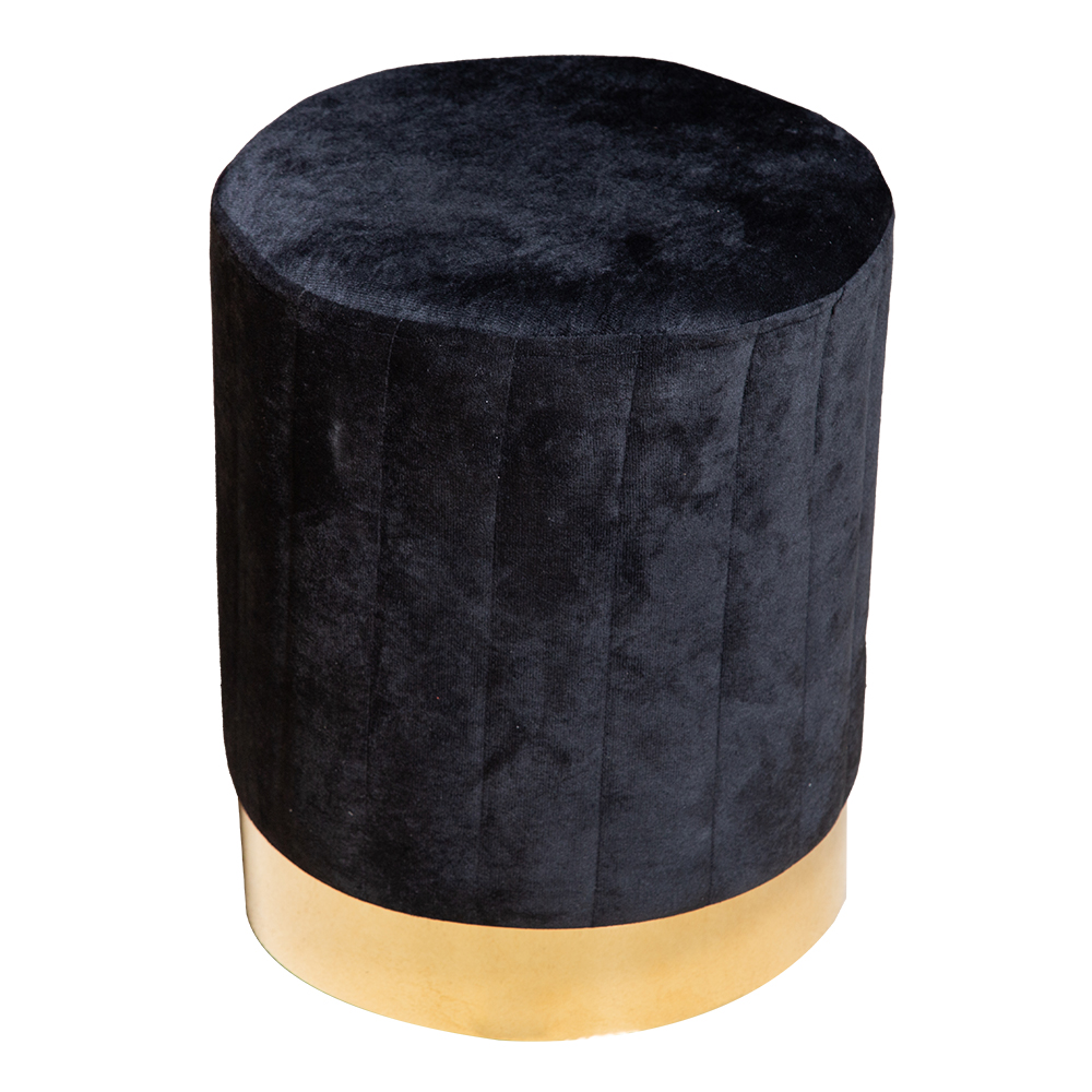 Leisure Fabric Stool; (36x36x42)cm, Black