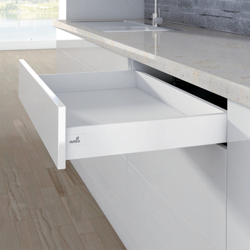 Hettich: ArciTech Drawer Side Profile; (H94xL500mm), White