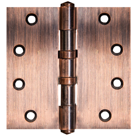 Hinges, 2BB, with screws; 4inx 4in x3mm, Antique Copper 1