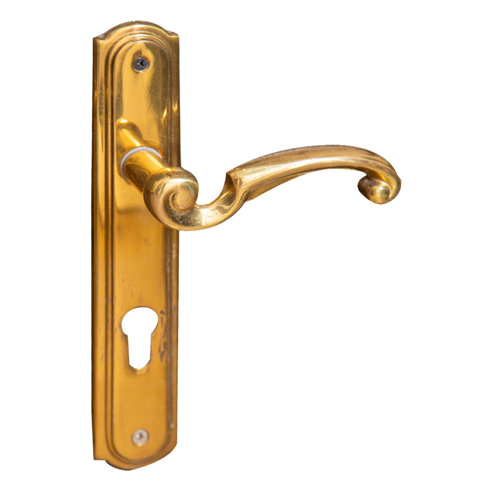 LP404- Brass Lever Handle; 85mm CTC, Polished & Laquered 1