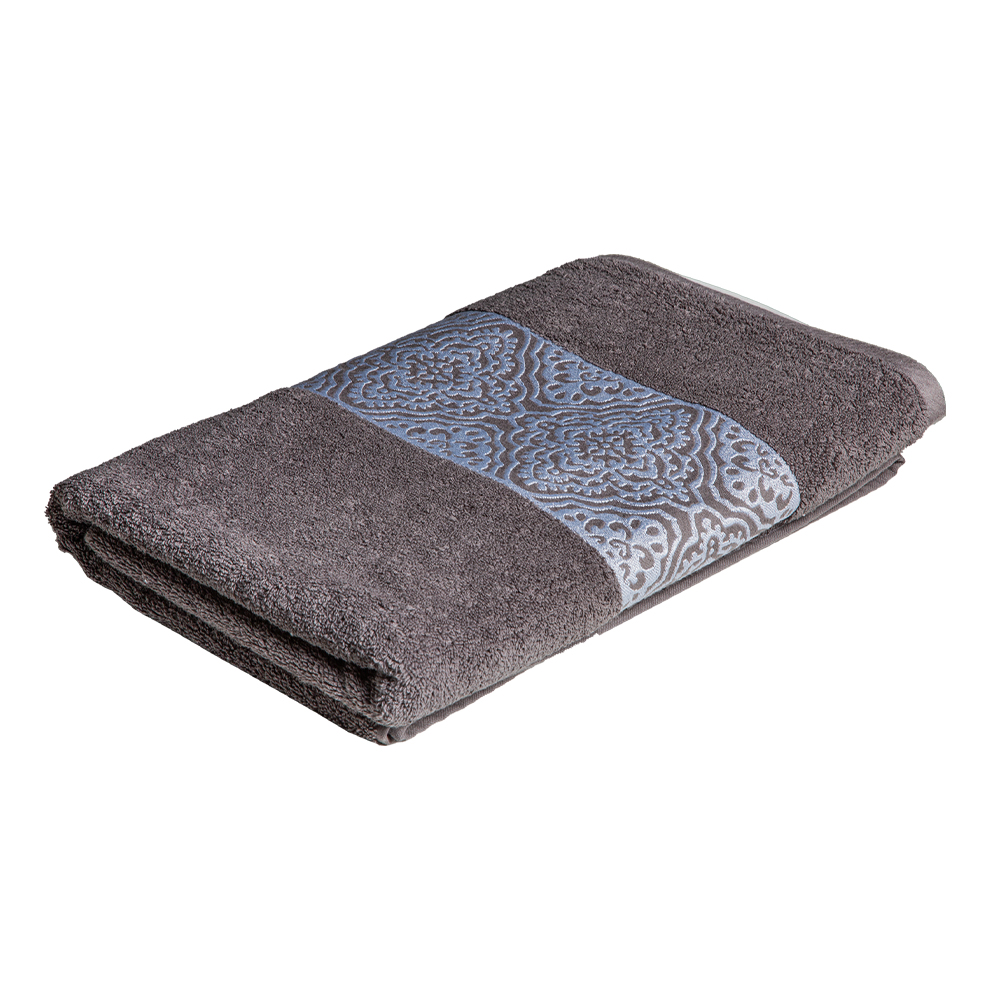 Cannon: Bath Sheet Scroll Design; (81×163)cm, Grey 1