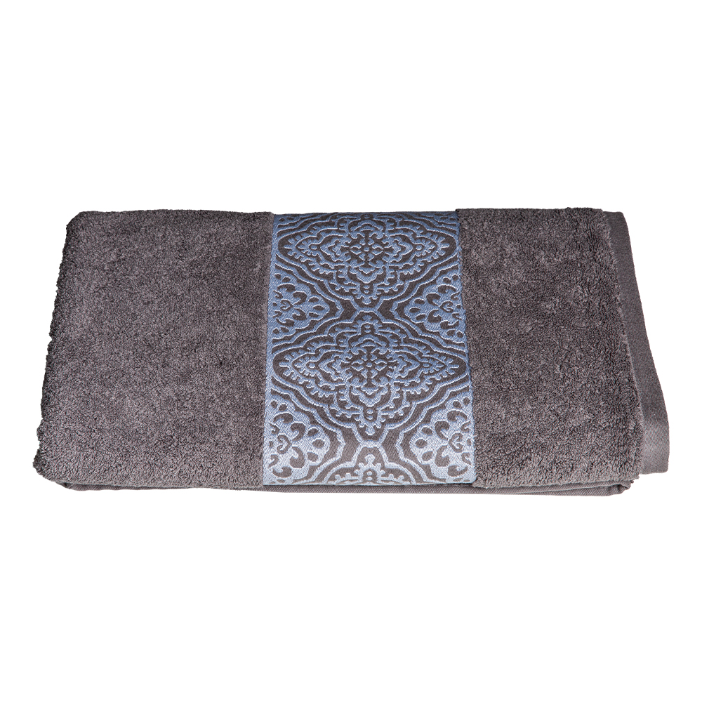 Cannon: Bath Sheet Scroll Design; (81x163)cm, Grey