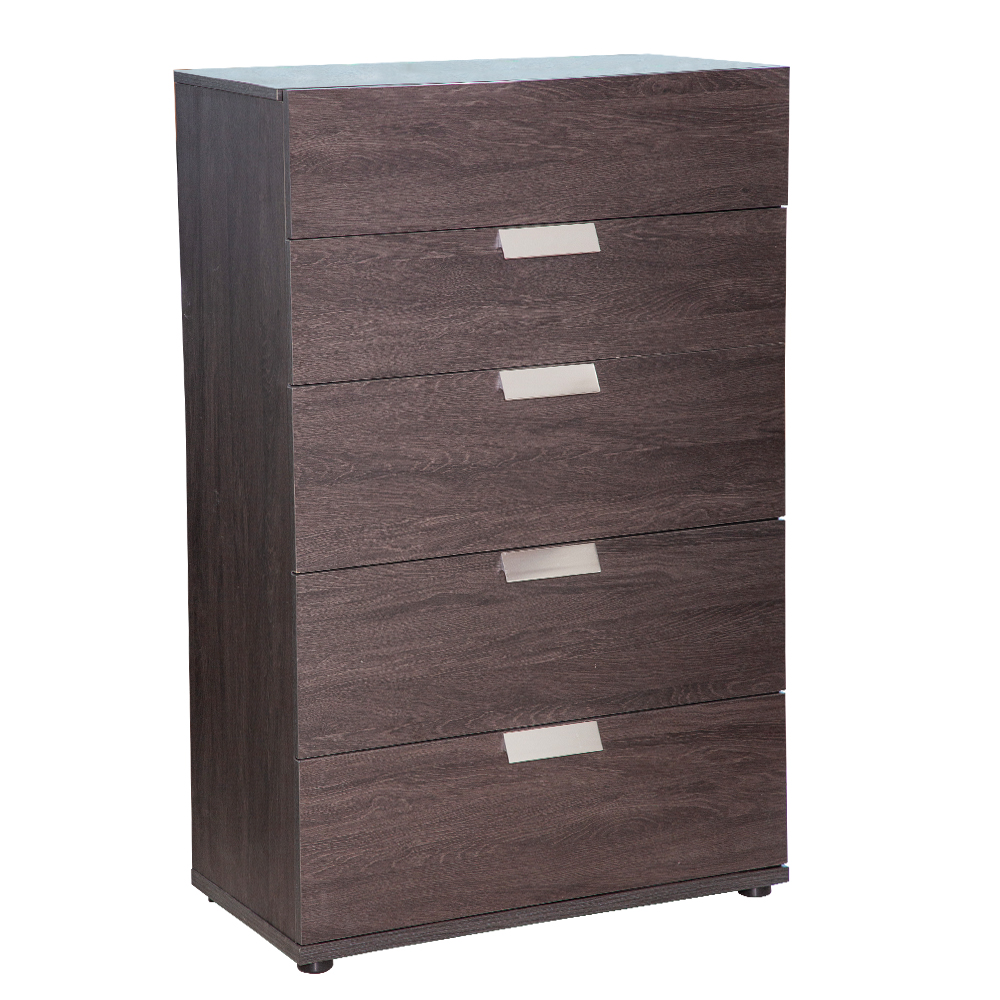 Wooden Chest Of Drawer; 5-Drawers; (78x39x123)cm, Dark Brown 1