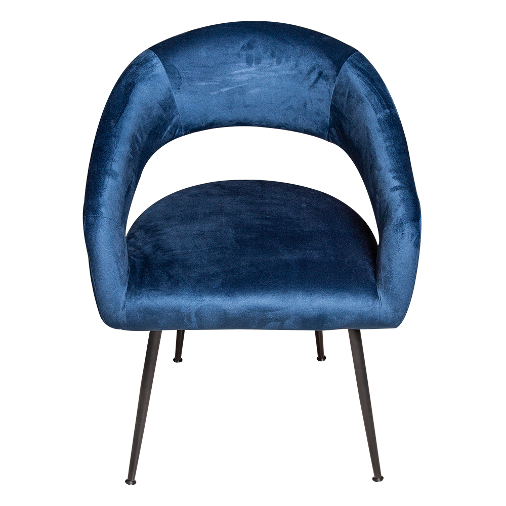 Fabric Dining Chair With Adjustable Foot Cap; (59x62.5x82)cm, Blue