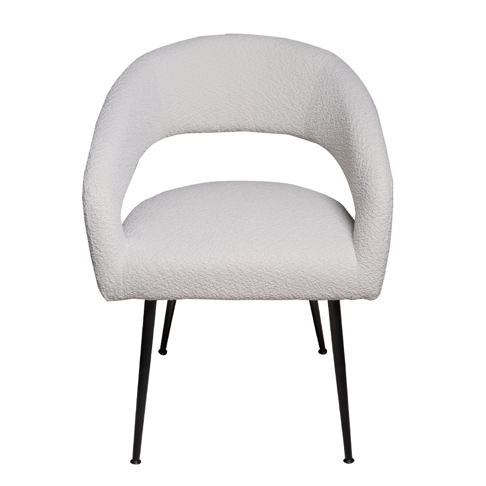 Fabric Dining Chair With Adjustable Foot Cap; (59x62.5x82)cm, White