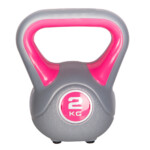 Live Up: Plastic Kettel Bell-2kg, Grey/Pink