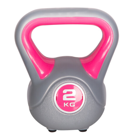 Live Up: Plastic Kettel Bell-2kg, Grey/Pink 1