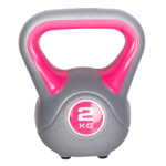 Live Up: Plastic Kettel Bell-2kg, Grey/Pink