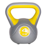 Live Up: Plastic Kettel Bell-4kg, Grey/Yellow