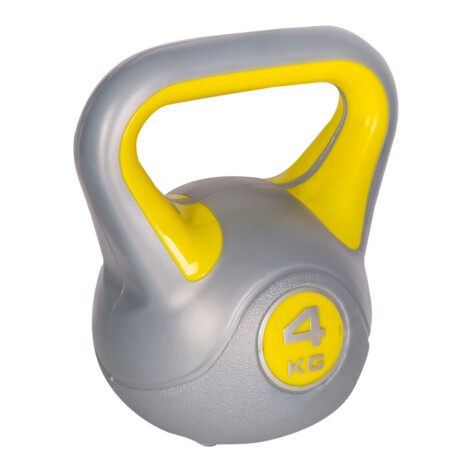 Live Up: Plastic Kettel Bell-4kg, Grey/Yellow